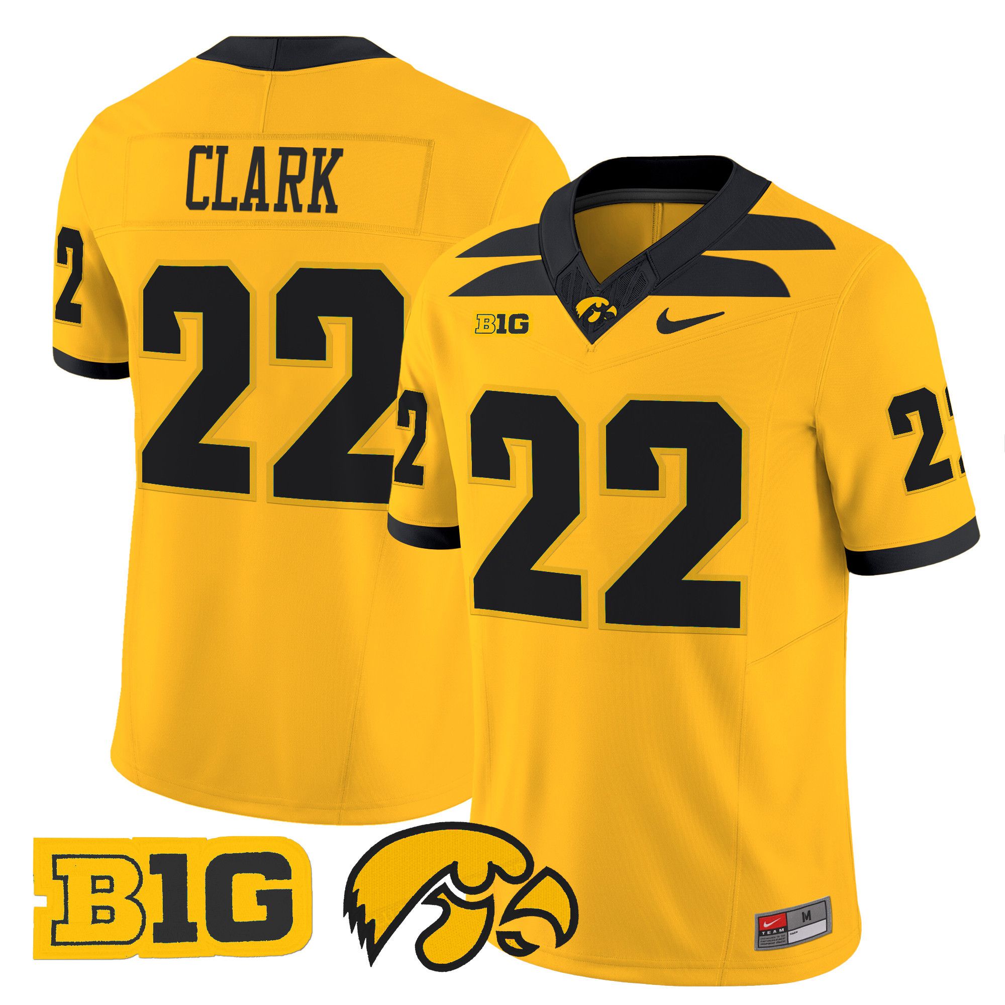 Men Iowa Hawkeyes #22 Clark Yellow Nike 2024 Vapor Limited NCAA Jersey style 1